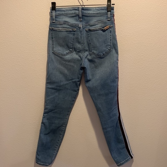 Joe’s High Rise Skinny Ankle. Style: “The Charlie”. Maroon&White Side Stripe/W25 - Picture 4 of 11